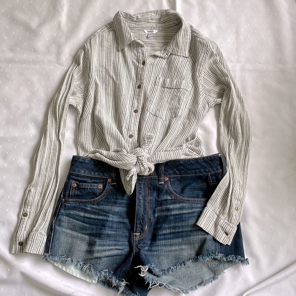 Sonoma Cotton Blend Button Up Shirt- Coastal Style
